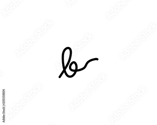 b letter signature logo