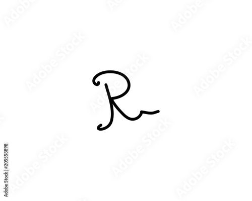 r letter signature logo