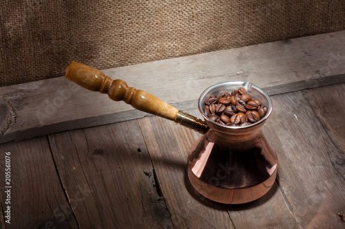 Fototapeta Naklejka Na Ścianę i Meble -  coffee beans and turk