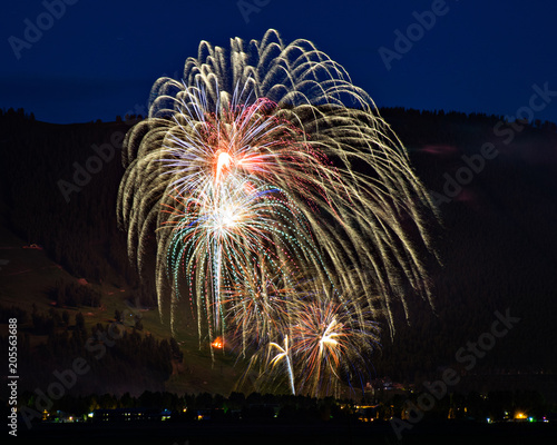 SPECTACULAR FIREWORKS OVER JACKSON HOLE WYOMING FOURTH OF JULY