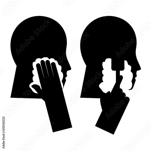 shaving man face icons