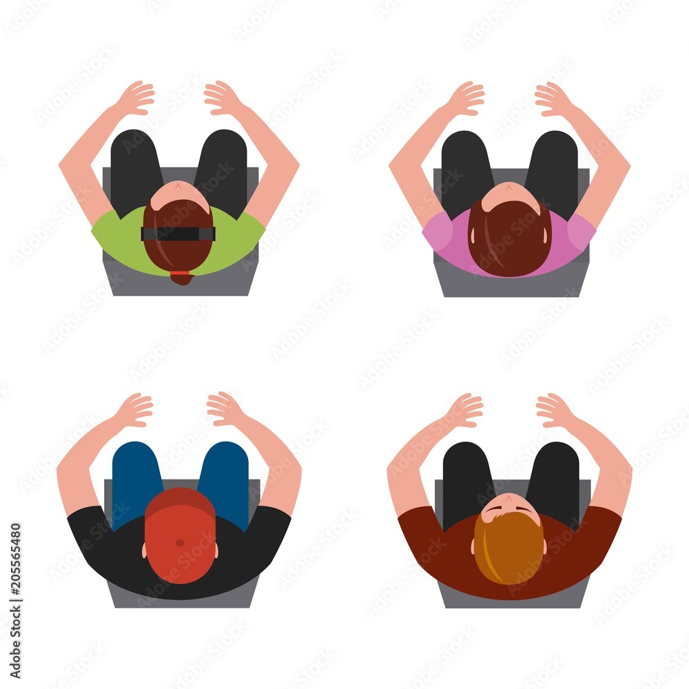 top view people sitting on chair vector illustration vector de Stock