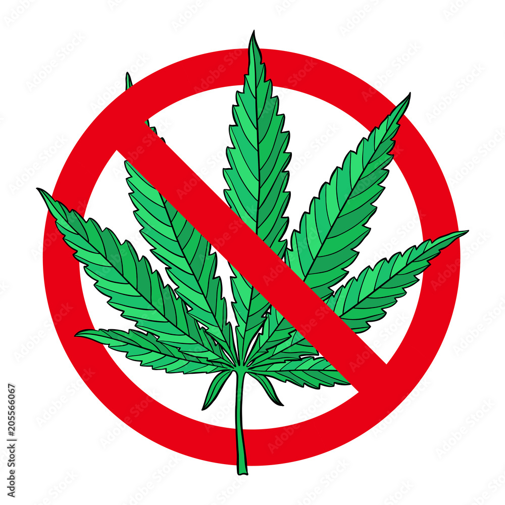 Hand drawn marijuana leaf stop sign Hand drawn marijuana leaf stop sign