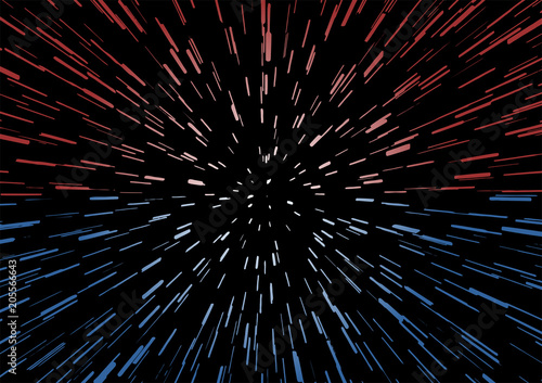 red and blue motion space stars