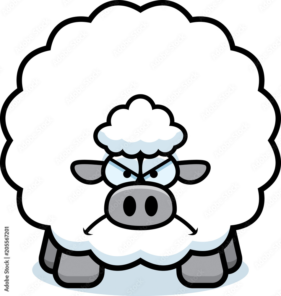 Obraz premium Angry Cartoon Sheep
