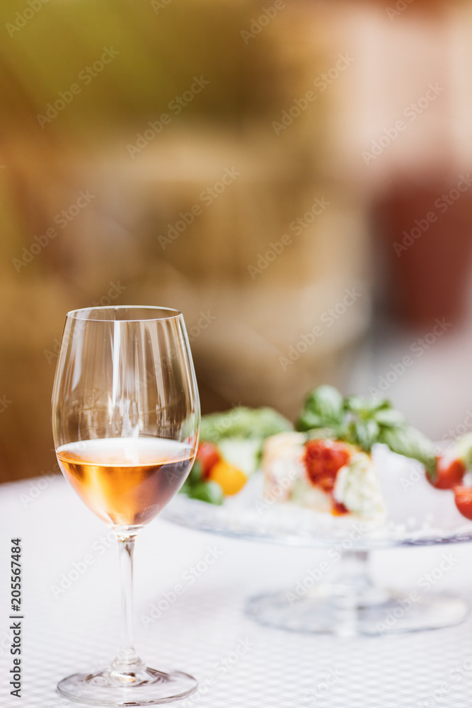 Top view of summer dinks, fruit cocktails on white wood table wi