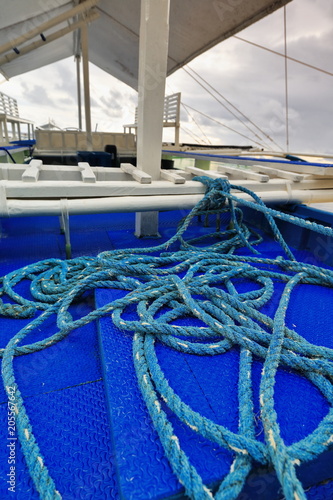 Deck of balangay or bangka boat stranded on Punta Ballo beach-Sipalay-Philippines.0343 photo