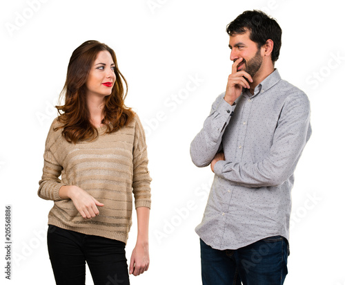 Young couple thinking