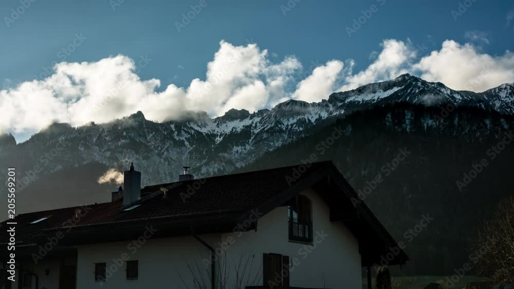 Timelapse - clouds and house in winter in Germany Timelapse - clouds and house in winter in Germany