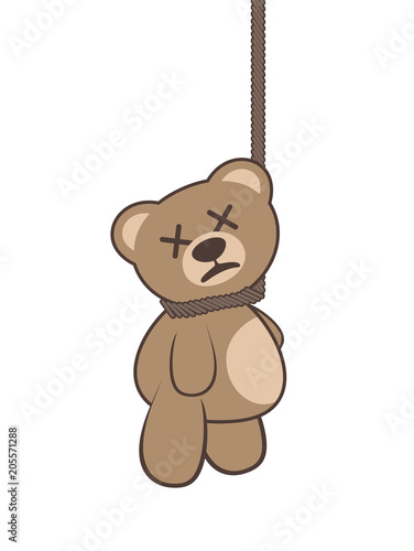 hanged bear illustration