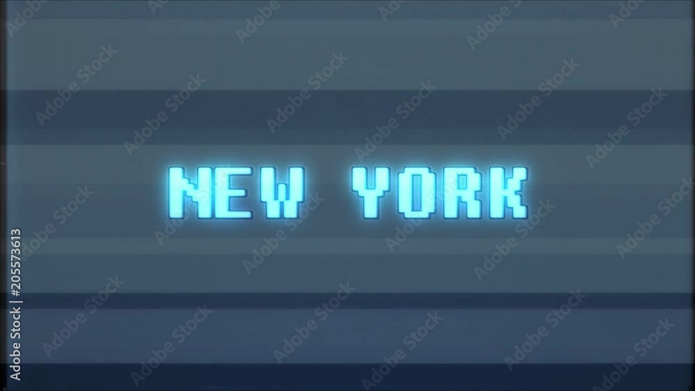 retro videogame NEW YORK word text computer tv glitch interference noise screen animation seamless loop New quality universal vintage motion dynamic animated background colorful joyful video m retro videogame NEW YORK word text computer tv glitch interference noise screen animation seamless loop New quality universal vintage motion dynamic animated background colorful joyful video m