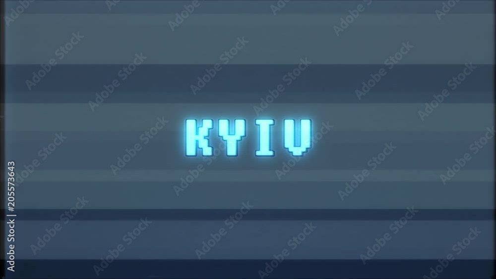 retro videogame KYIV word text computer tv glitch interference noise screen animation seamless loop New quality universal vintage motion dynamic animated background colorful joyful video m retro videogame KYIV word text computer tv glitch interference noise screen animation seamless loop New quality universal vintage motion dynamic animated background colorful joyful video m