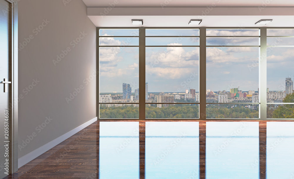 Fototapeta premium Modern office Cabinet. 3D rendering.