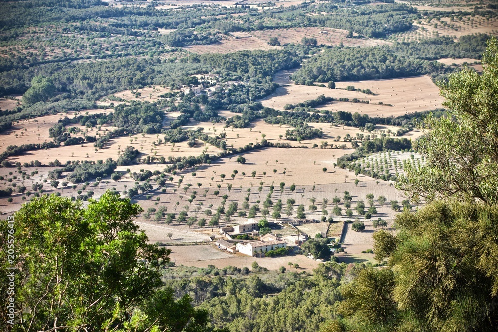 Aerial view from Santuari de Curaoutdoors, Mallorca, Spain