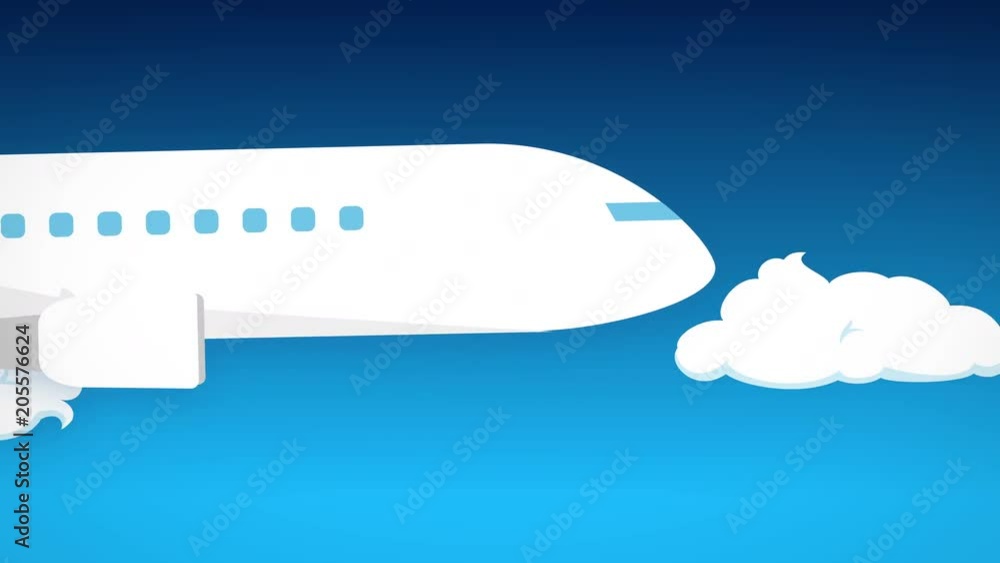 フラットデザインの飛行機のアニメーション フラットデザインの飛行機のアニメーション