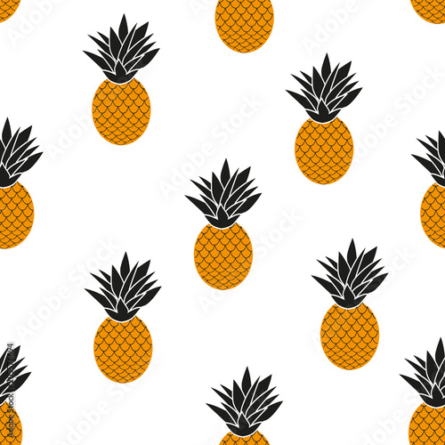 Pineapple seamless pattern. Vector illustration. EPS 10