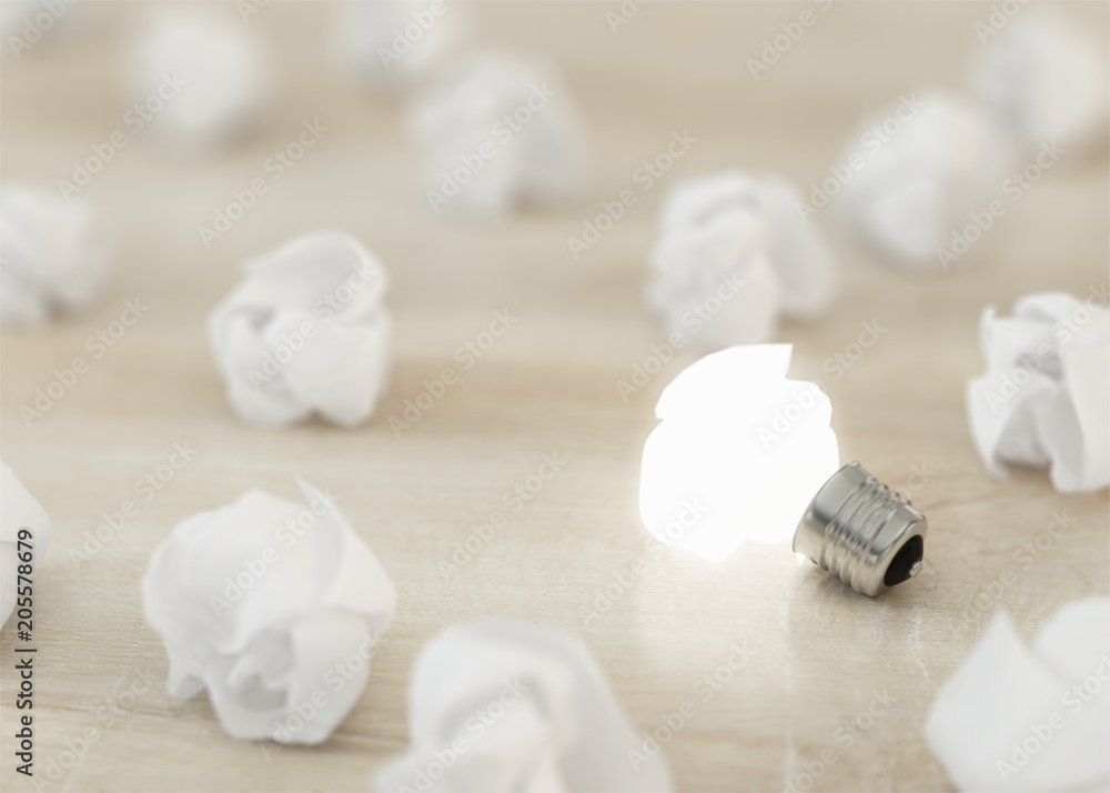 Crumpled paper on the table. 3D rendering. Crumpled paper on the table. 3D rendering.