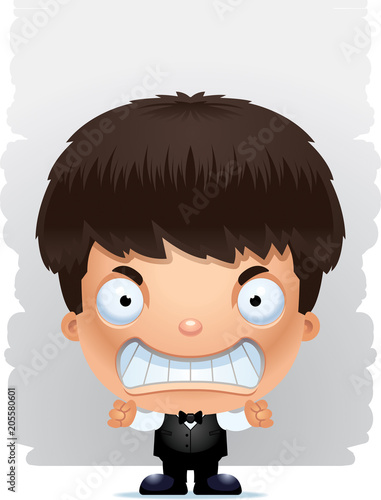 Angry Cartoon Boy Waiter