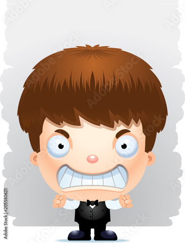Angry Cartoon Boy Waiter