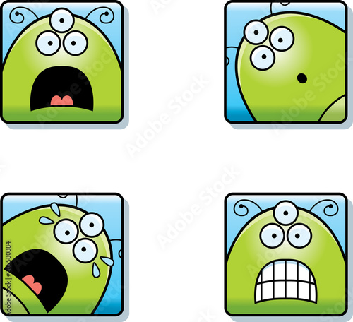 Scared Cartoon Alien Icons