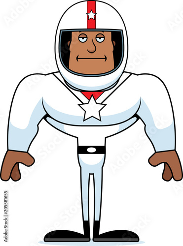 Cartoon Bored Race Car Driver