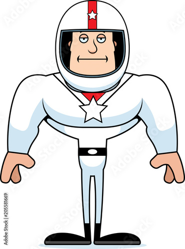 Cartoon Bored Race Car Driver