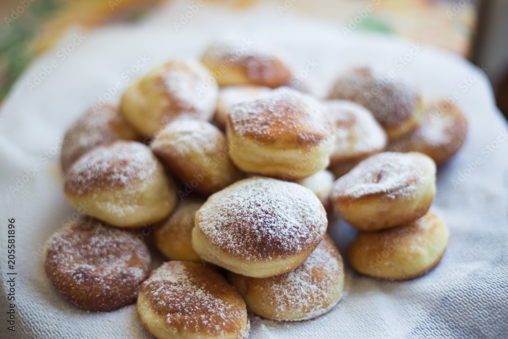 Doughnuts with confectionery sugar