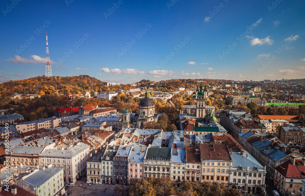 Naklejka premium Lviv panoramic view