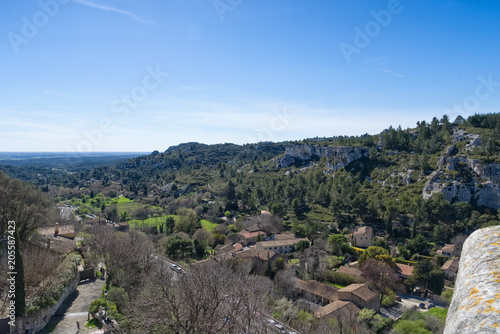 Old medieval city on the rock formation in Les Baux de Provence - Camargue - France