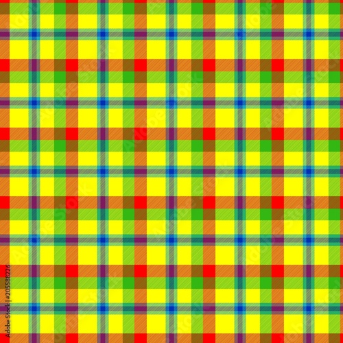 Seamless tartan gingham retro vintage colorful pattern design
