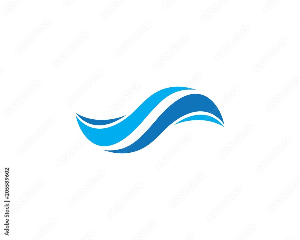 Obraz premium Water Wave symbol and icon Logo Template