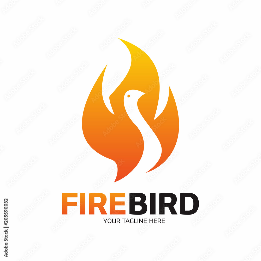 Bird Fire Logo Vector Element Symbol Template Bird Fire Logo Vector Element Symbol Template