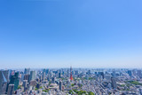 東京の都市風景　Tokyo city skyline with Tokyo Tower