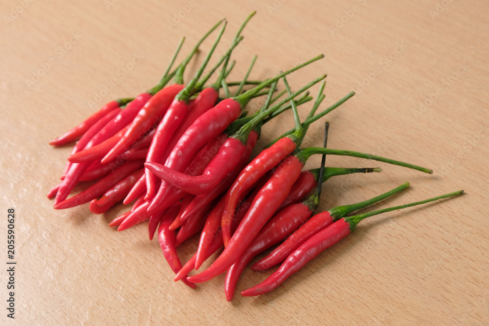 fresh red chilli on the table