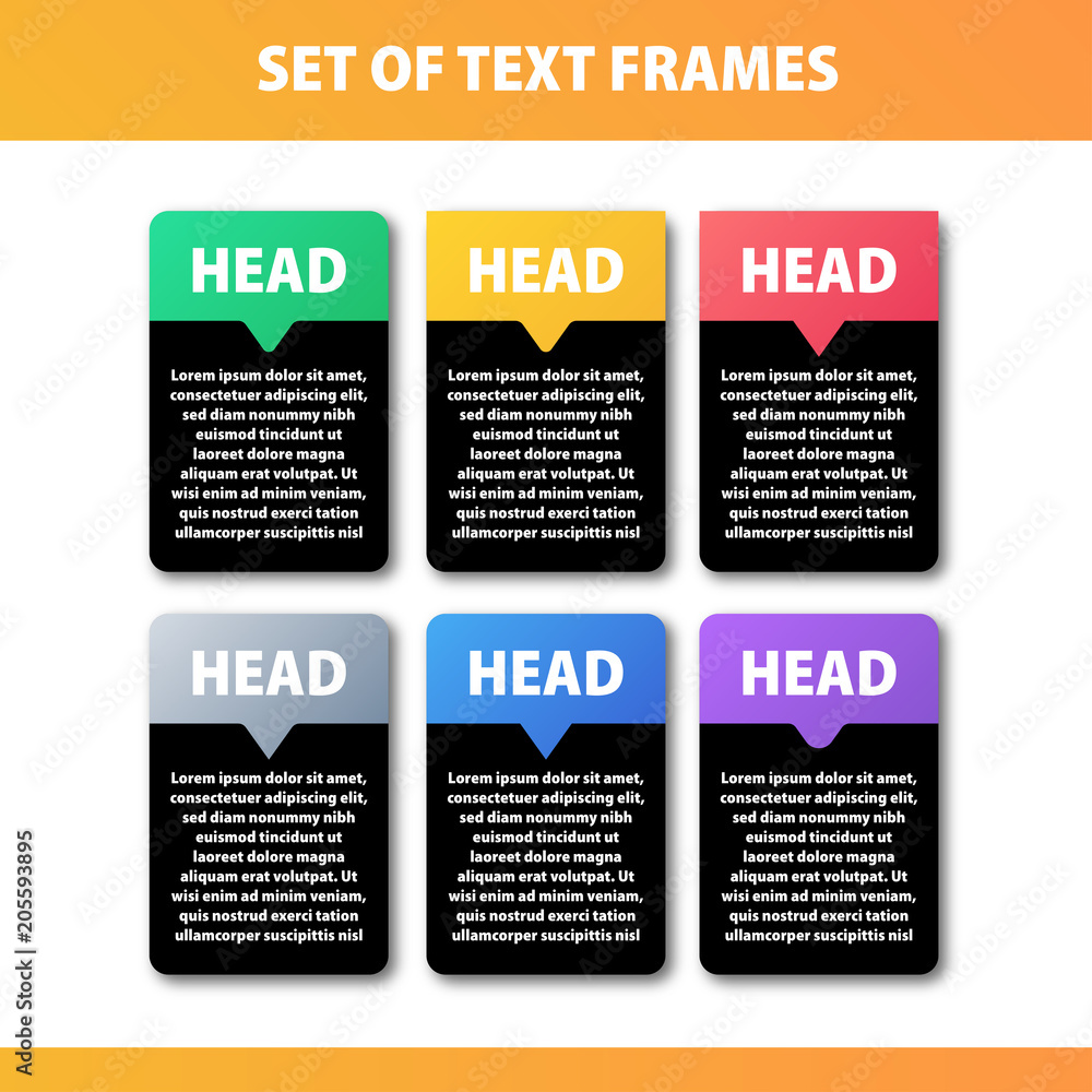 Set of text frames.