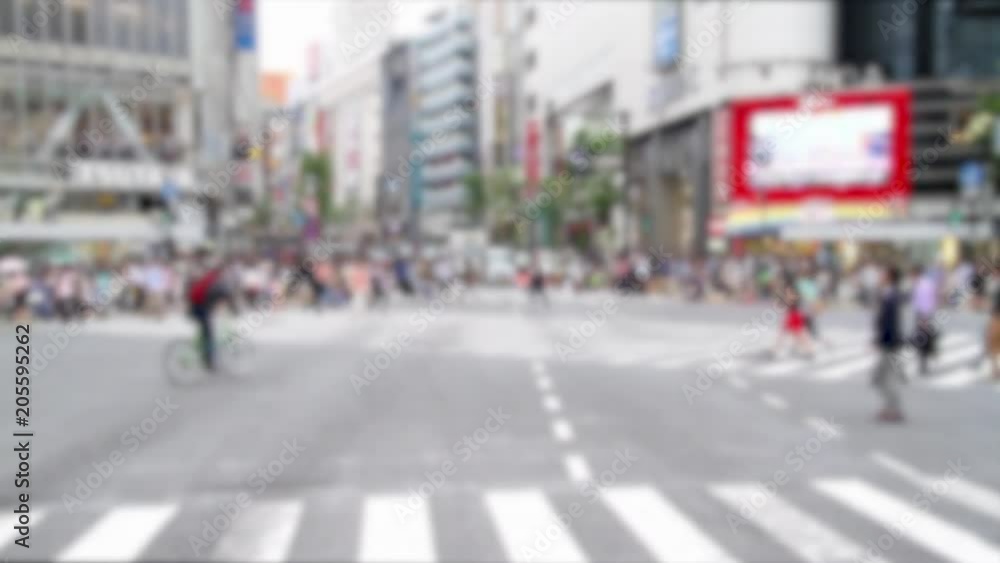 Blurred video of people walking the Shibuya crossing, probably the busiest pedestrian crossing in the world, Tokyo, Japan Blurred video of people walking the Shibuya crossing, probably the busiest pedestrian crossing in the world, Tokyo, Japan