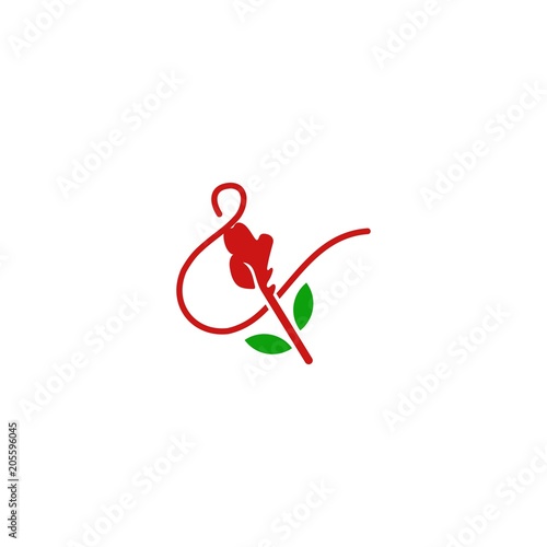 Minimalist elegant flower rose beauty with line art style, silhouette of flowers .vector illustration