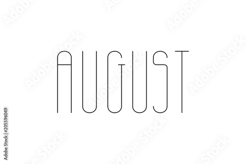 Hand lettering of the word August  vector illustration.