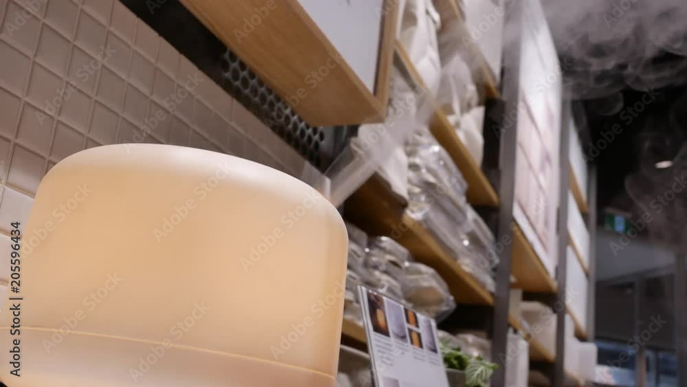 Motion of aroma oil diffuser on display sale rack at Burnaby shopping mall with 4k resolution Motion of aroma oil diffuser on display sale rack at Burnaby shopping mall with 4k resolution