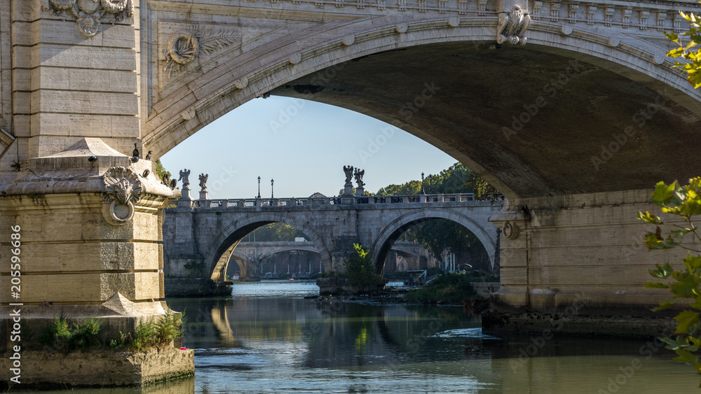 Bridges over the River Tiber, Rome, Italy