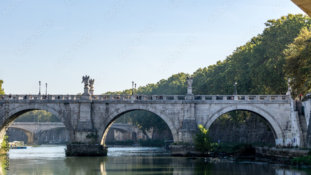 Bridge over the River Tiber, Rome, Italy Bridge over the River Tiber, Rome, Italy