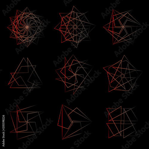 Geometric set for gifts and holidays pattern vector EPS10