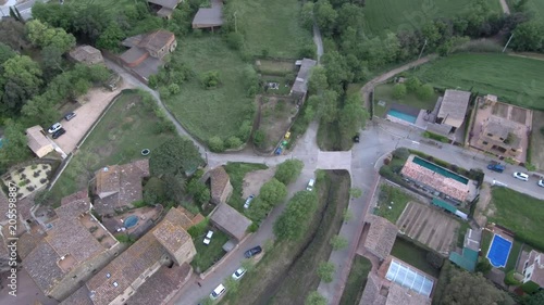 Castellfollit de la Roca, village of Catalonia,Spain. Drone Footage