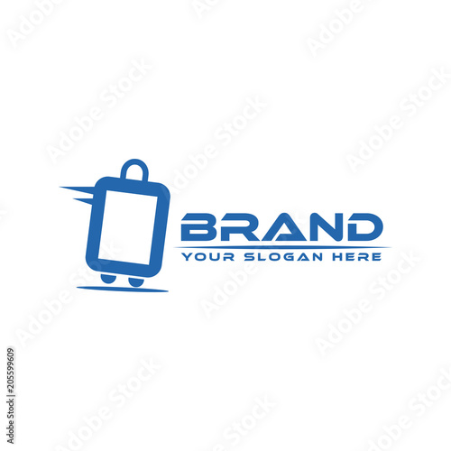Travel with bag logo template.