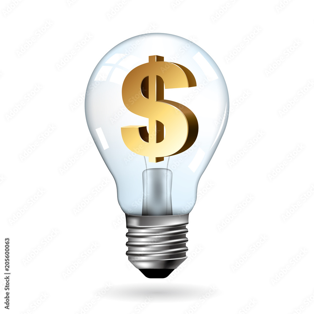 Big idea concept design,Light bulb concept.Dollar sign in light bulb. Big idea concept design,Light bulb concept.Dollar sign in light bulb.