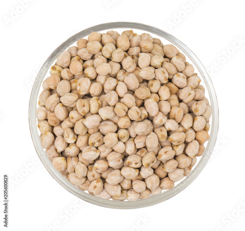 White Chick Pea or Kabuli Chana isolated on White Background