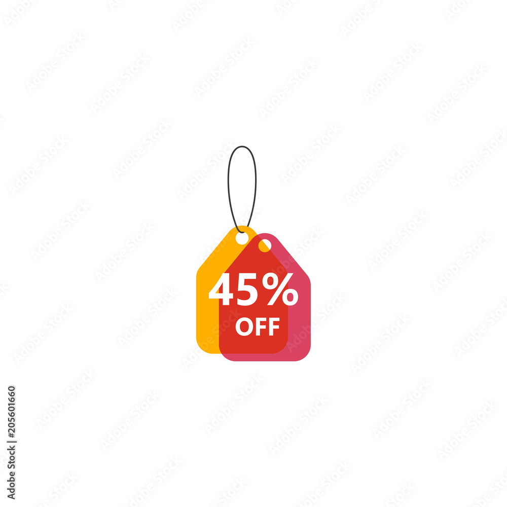 Discount Tag 45% off Vector Template Design Illustration