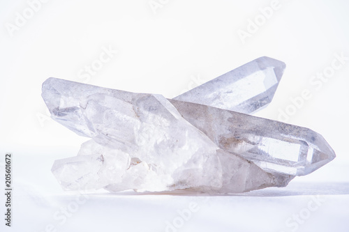 Fotografi quartz crystal point cluster white background