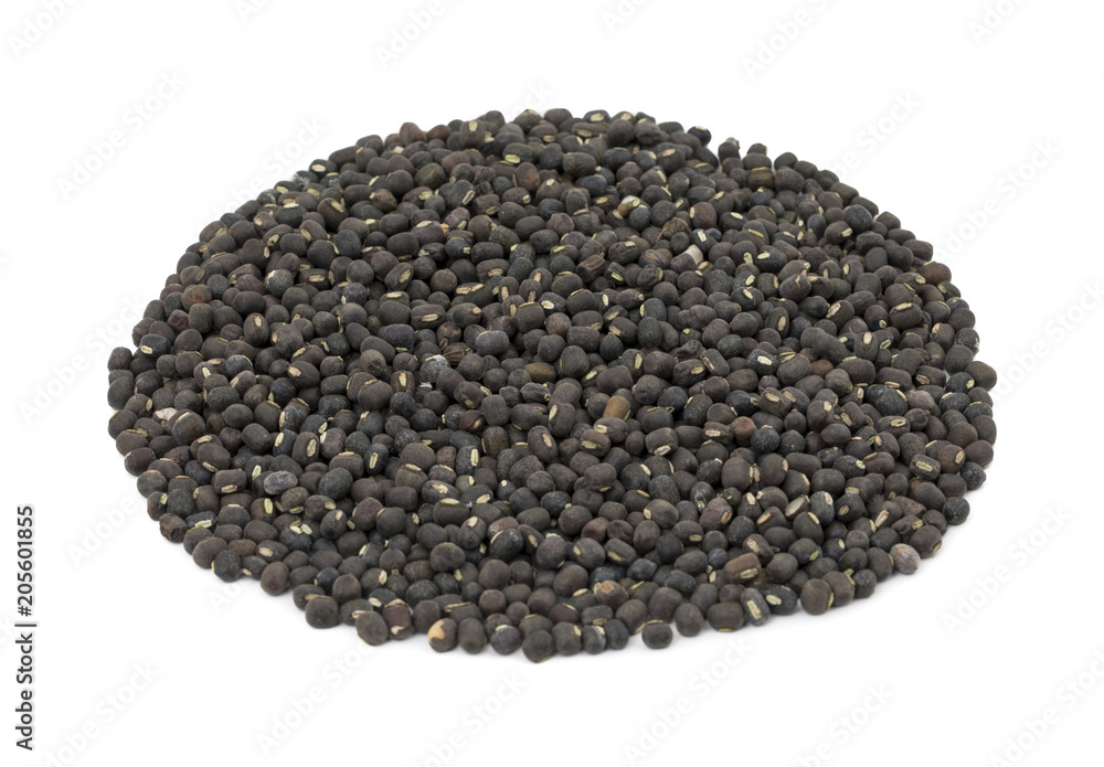 Heap of Black Gram or Black Mung isolated on White Background Heap of Black Gram or Black Mung isolated on White Background