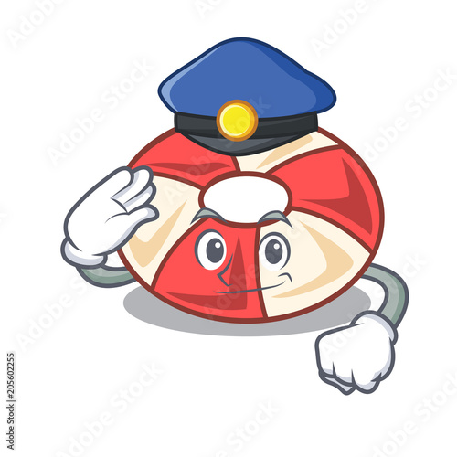 Police swim tube character cartoon